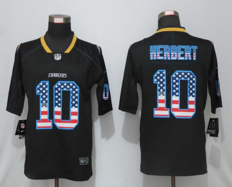 Nike Chargers 10 Herbert USA Flag Fashion Black Vapor Untouchable Limited Jersey,We sell and wholesale Nike Chargers 10 Herbert USA Flag Fashion Black Vapor Untouchable Limited Jersey on line form chian!